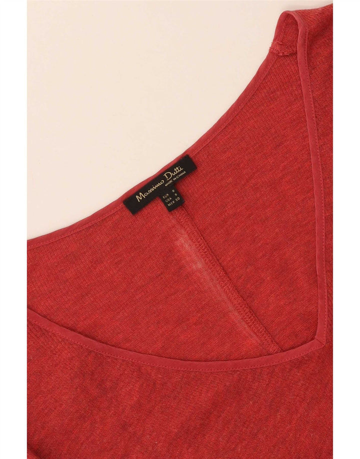 Massimo Dutti Top da donna manica lunga UK 10 Small Rosso