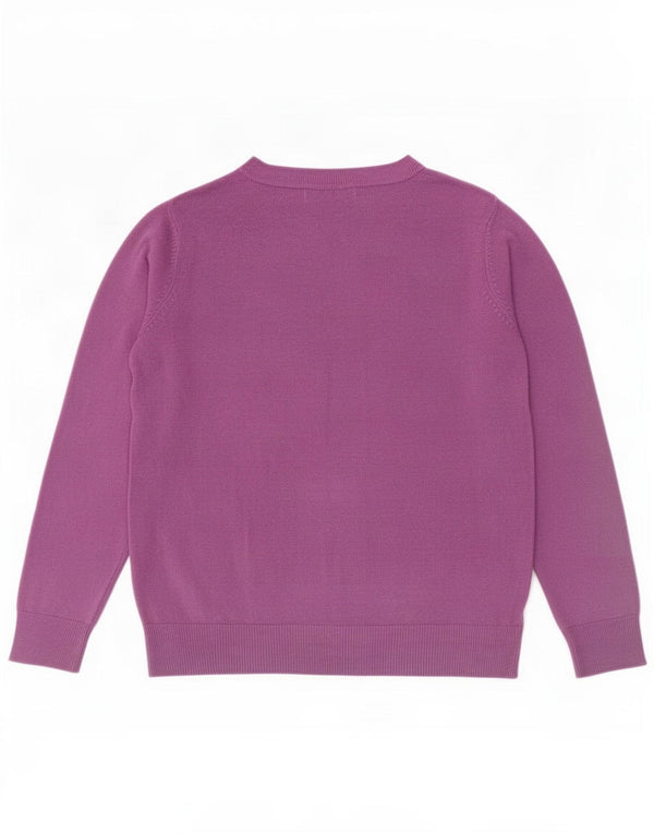 Maglione maglione girocollo da donna Marks & Spencer UK 14 Acrilico viola medio