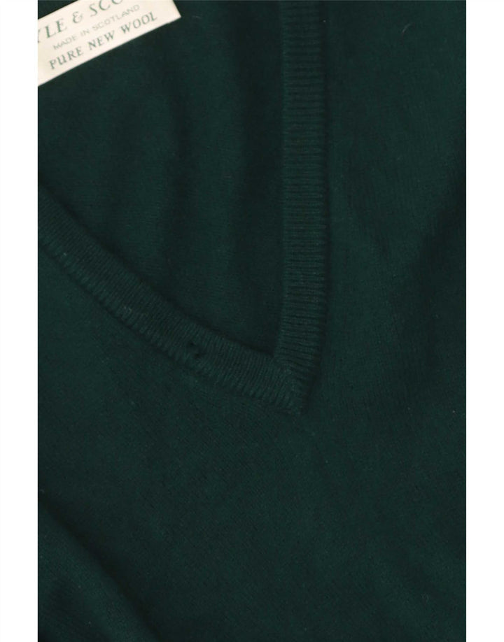Lyle & Scott Maglione da uomo con scollo a V in lana vergine verde medio