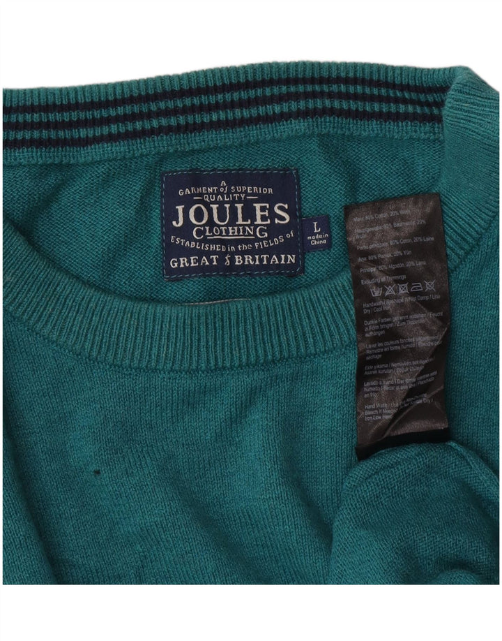 Joules Maglione da uomo con scollo a barca Maglione grande in cotone turchese