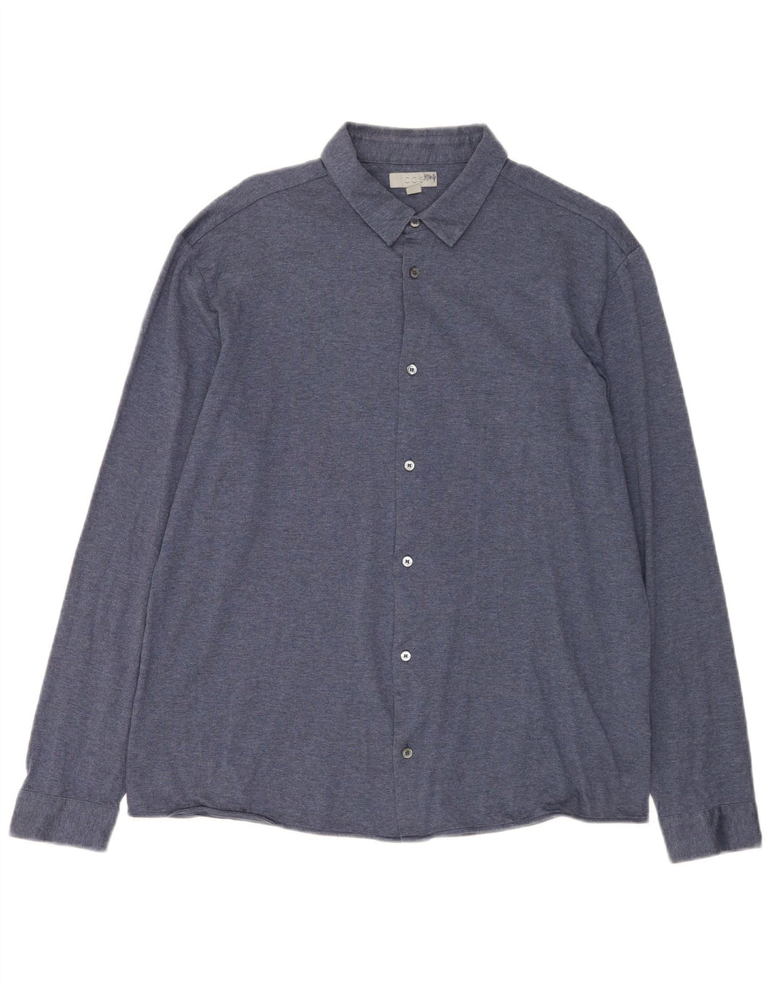 Camicia Cos da uomo grande in cotone blu navy