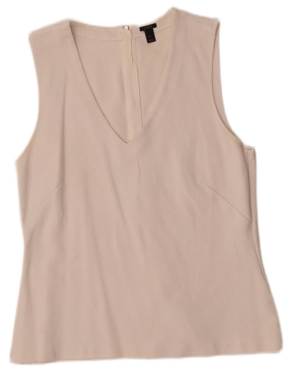 J. Crew Camicetta senza maniche da donna Top UK 12 Cotone bianco medio