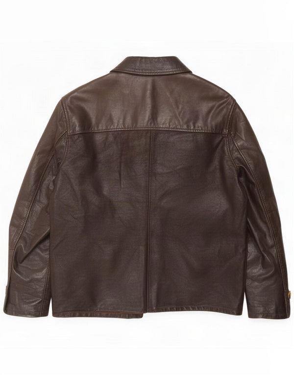 Giacca in pelle da uomo vintage UK 38 Medium Black