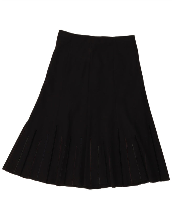 Gonna a trapezio da donna Marks & Spencer UK 12 media W32 poliestere nero