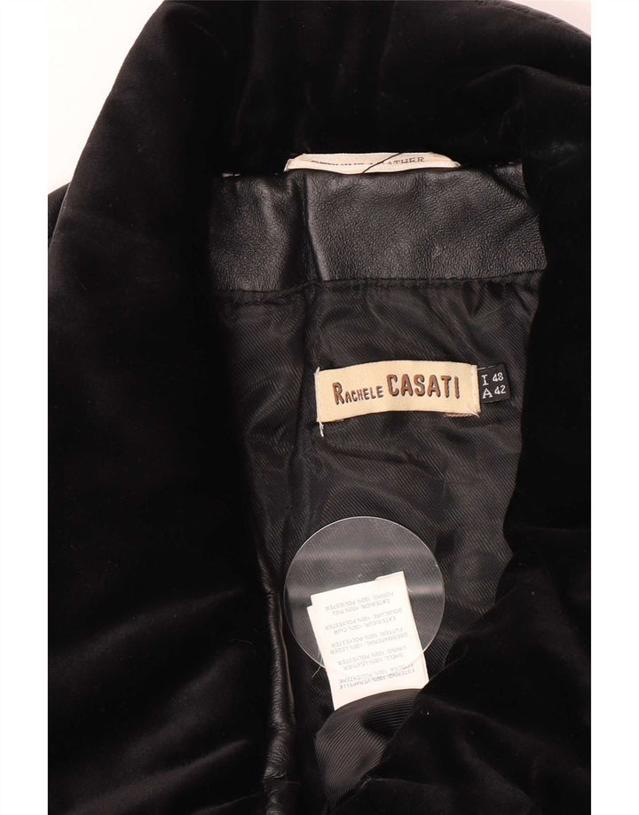 Giacca in pelle vintage da donna IT 48 XL Nera