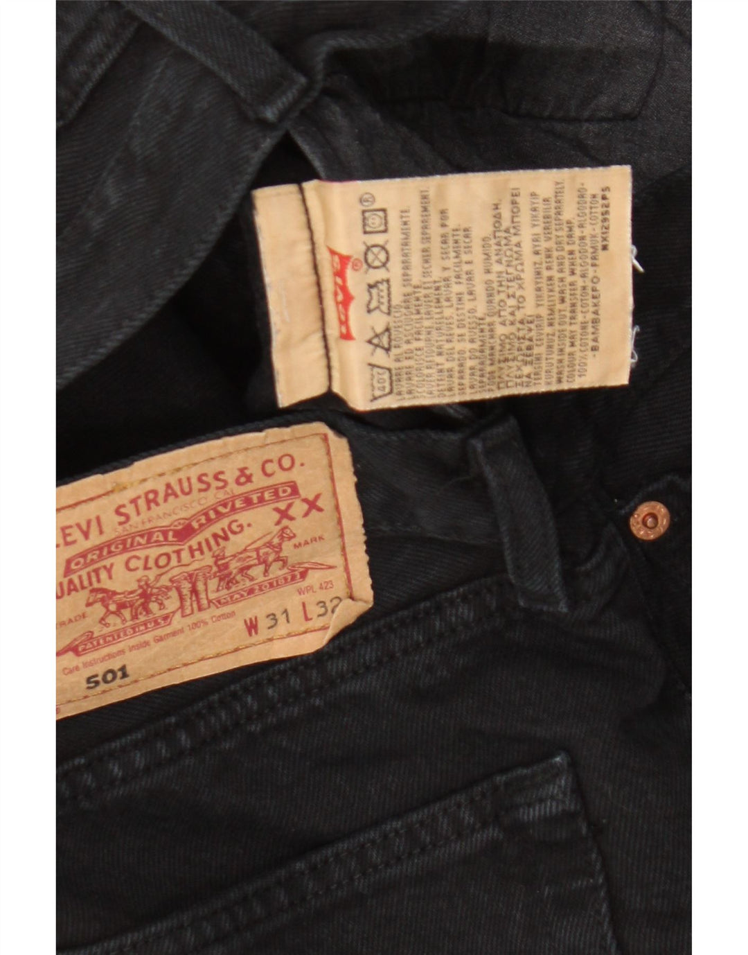 Levi's Uomo 501 Jeans dritti W31 L32 Cotone Nero