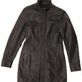 VINTAGE Womens Leather Coat UK 14 Large Black Leather Vintage Vintage and Second-Hand Vintage from Messina Hembry 