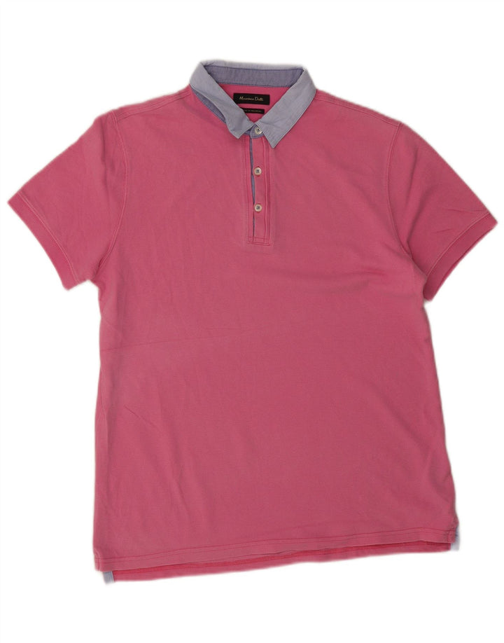 Polo Rugby Uomo Massimo Dutti in Cotone Rosa Medio
