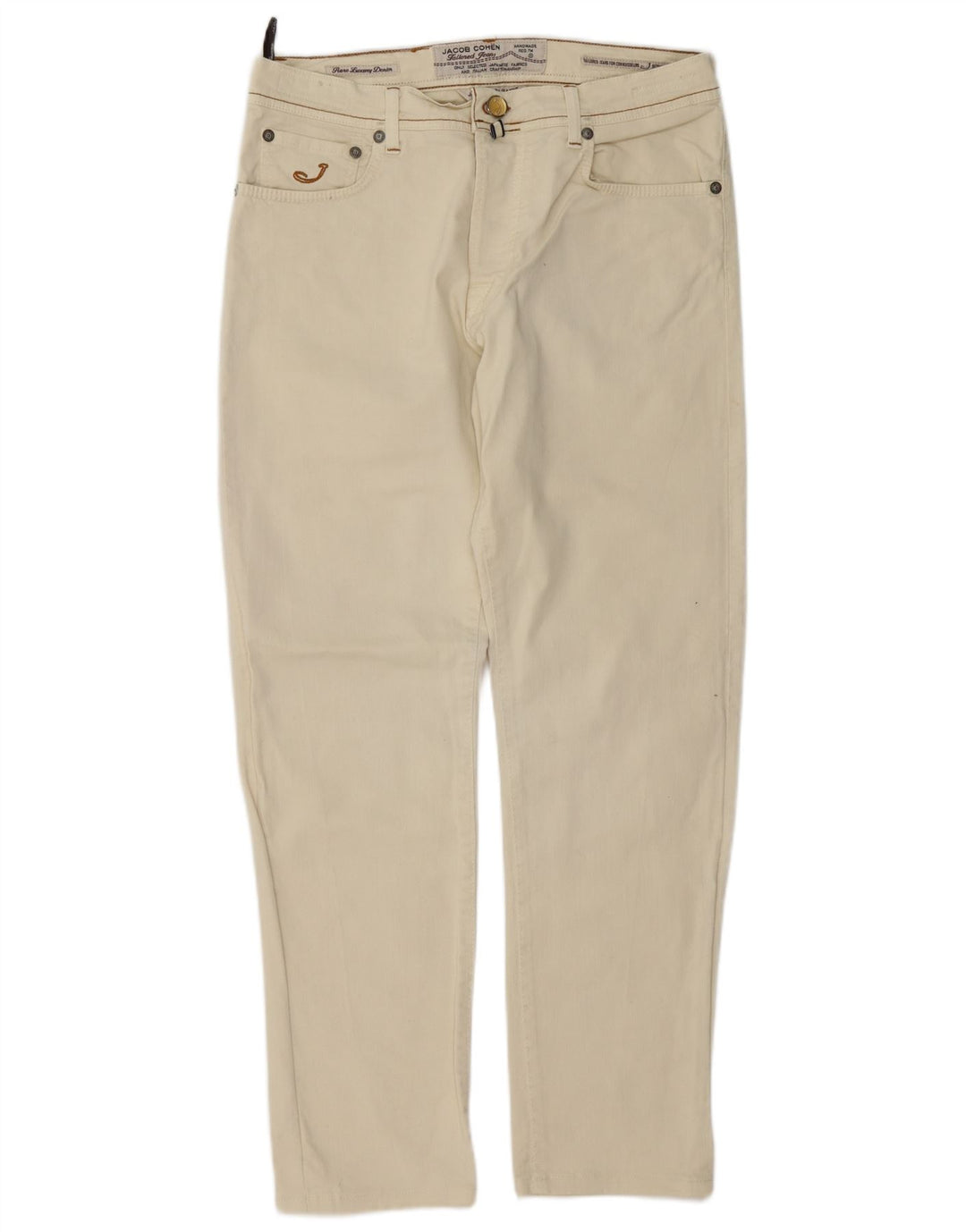Jeans dritti da uomo Jacob Cohen W36 L31 in cotone bianco sporco