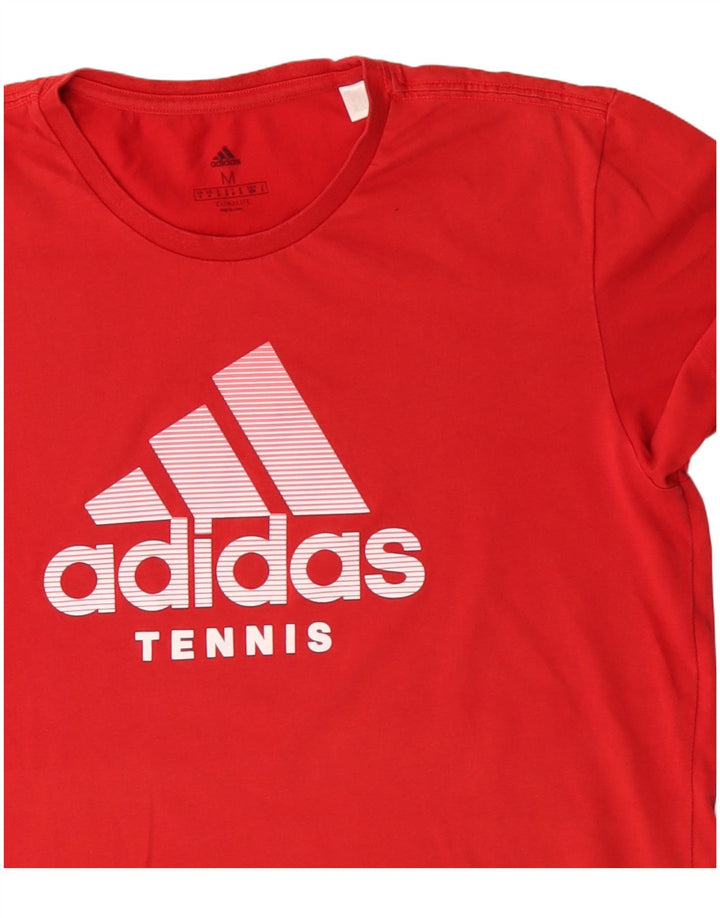 T-shirt grafica Adidas Climalite da uomo in cotone rosso medio