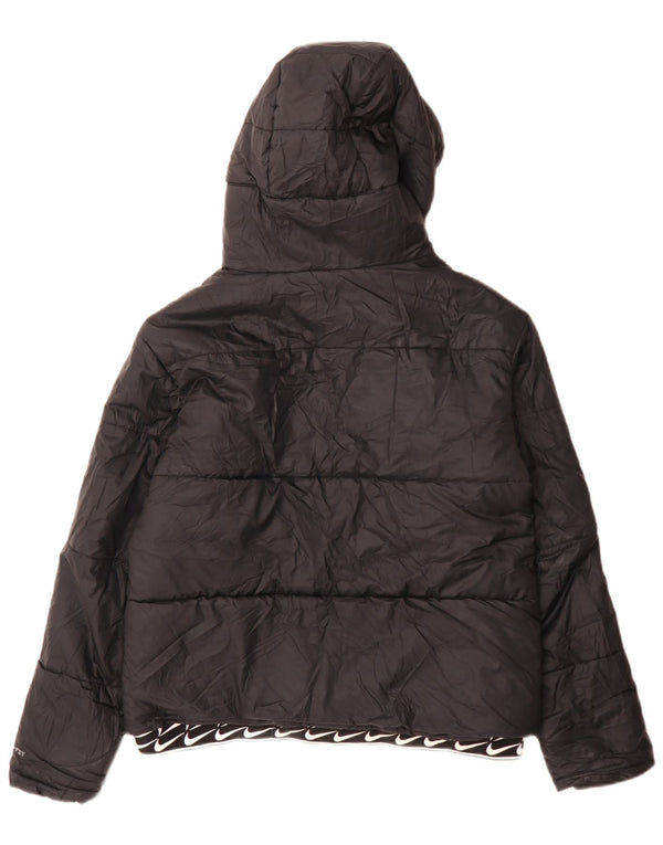 Giacca imbottita con cappuccio Nike Therma-Fit Graphic da donna UK 14 Medium Nera