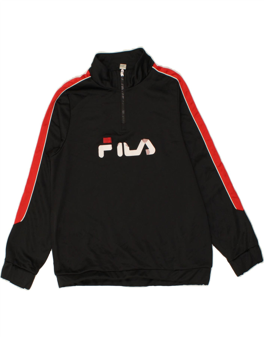 FILA Boys Graphic Pullover Tracksuit Top 13-14 Years Black Polyester Vintage Fila and Second-Hand Fila from Messina Hembry 