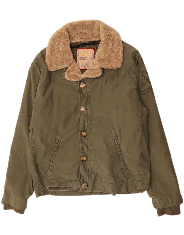Giubbotto bomber da uomo Scotch & Soda UK 42 XL cotone kaki