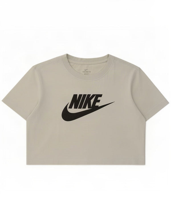 T-shirt corta oversize con grafica Nike da donna UK 6 XS Bianco cotone