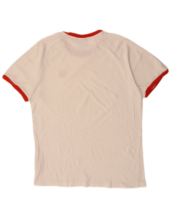T-shirt da uomo Adidas Top grande in cotone bianco sporco