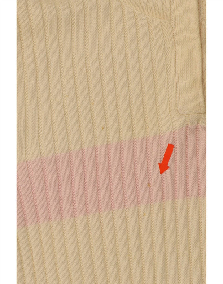 TOMMY HILFIGER Womens Button Neck Jumper Sweater UK 14 Large Off White Vintage Tommy Hilfiger and Second-Hand Tommy Hilfiger from Messina Hembry 