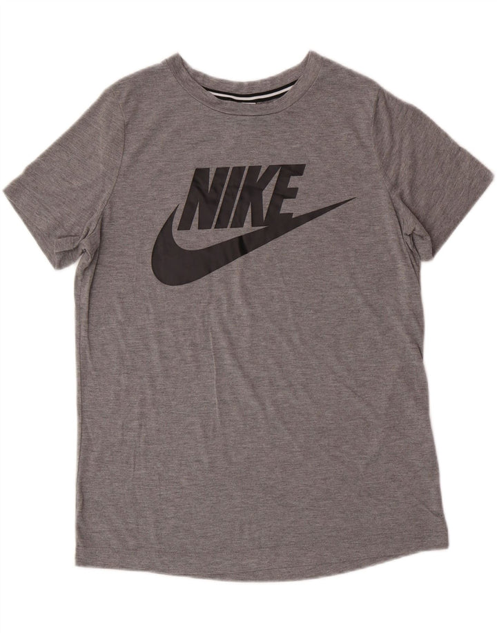 NIKE Womens Oversized Graphic T-Shirt Top UK 10 Small Grey Polyester Vintage Nike and Second-Hand Nike from Messina Hembry 