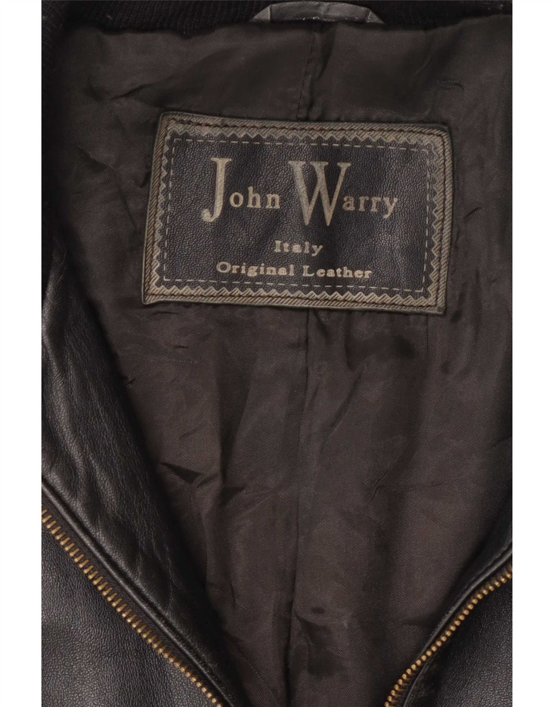 Giacca in pelle vintage da uomo UK 38 media nera
