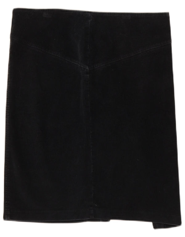 Gonna Benetton Donna in Velluto a Coste IT 42 Media W32 Cotone Nero