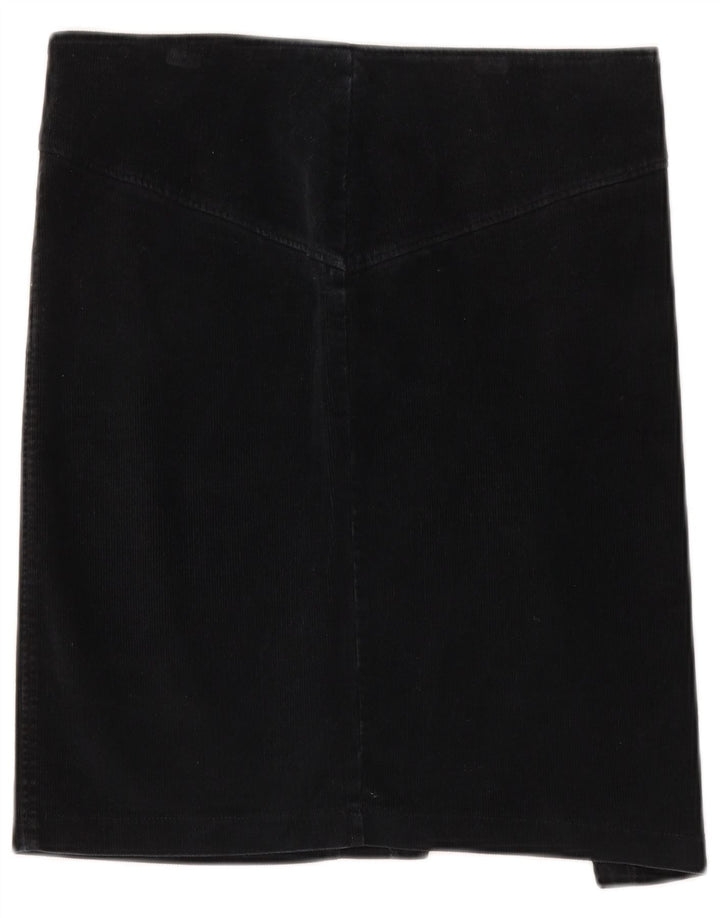 Gonna Benetton Donna in Velluto a Coste IT 42 Media W32 Cotone Nero