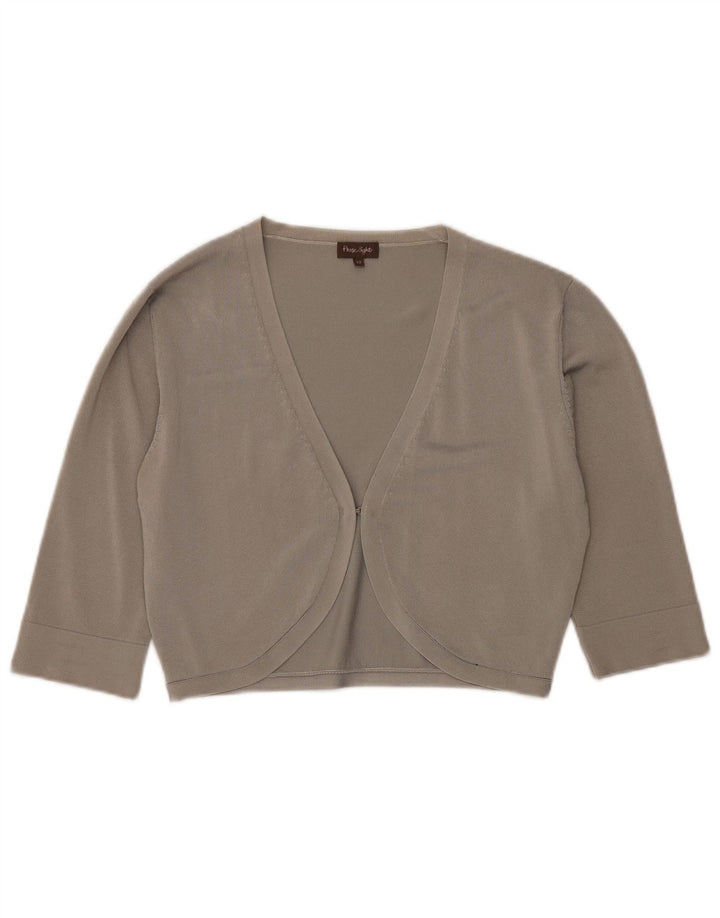 PHASE EIGHT Maglione cardigan corto con maniche a 3/4 da donna UK 12 Grigio medio