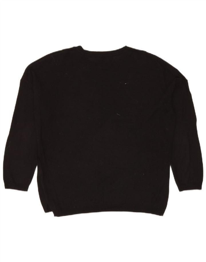 Maglione maglione girocollo da donna Marks & Spencer UK 14 medio nero