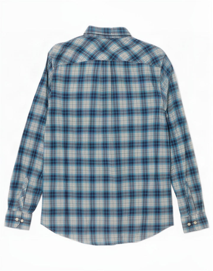 Tommy Hilfiger Camicia da uomo in flanella di cotone a quadri blu medio