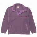 Maglione in pile da uomo con bottone e collo Astrolabio viola medio