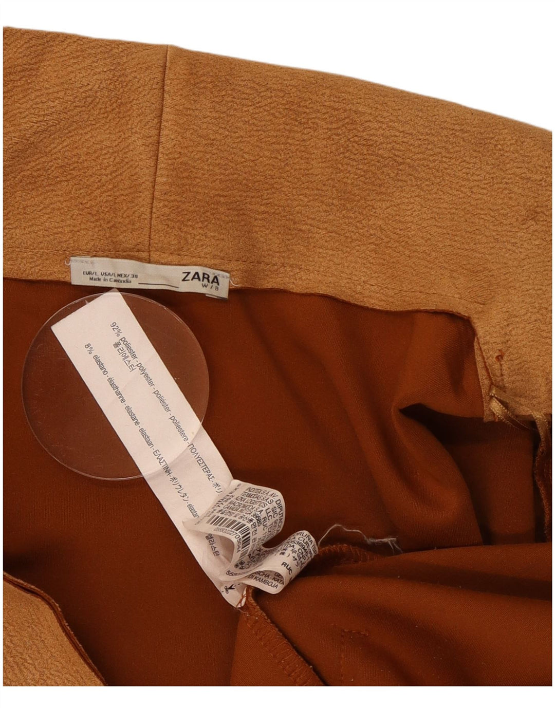 Maglione cardigan lungo da donna Zara UK 16 grande poliestere marrone