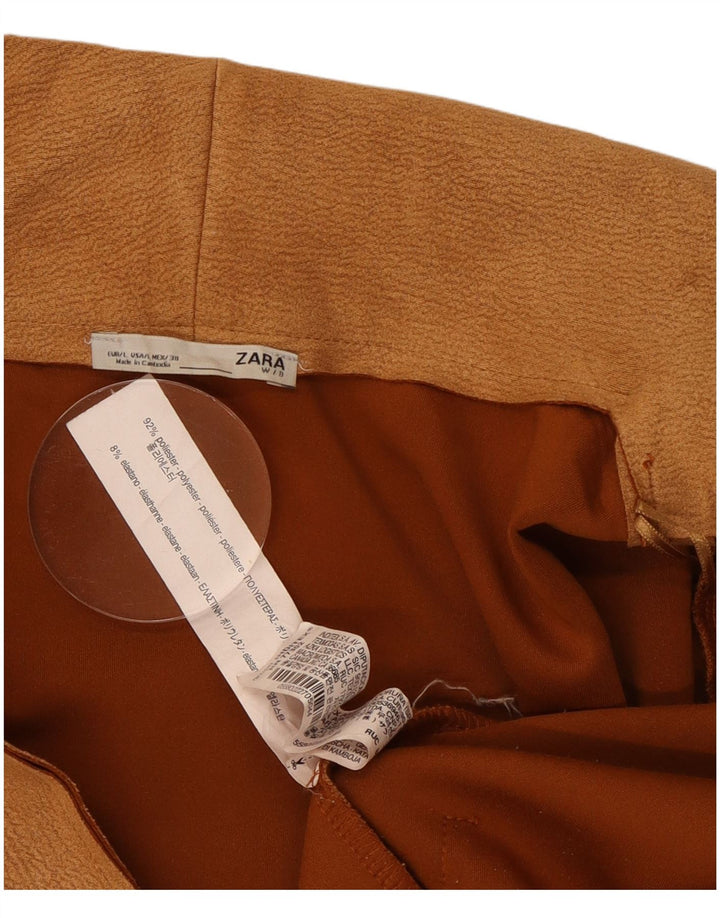 Maglione cardigan lungo da donna Zara UK 16 grande poliestere marrone