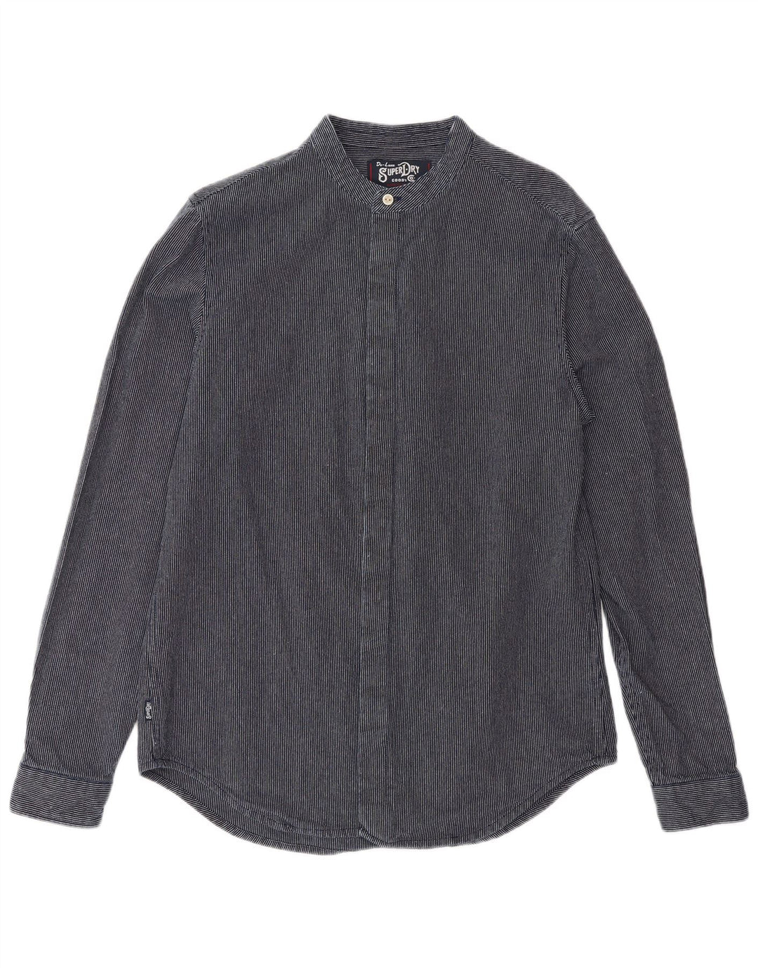 Camicia da uomo Superdry poliestere gessato medio blu navy
