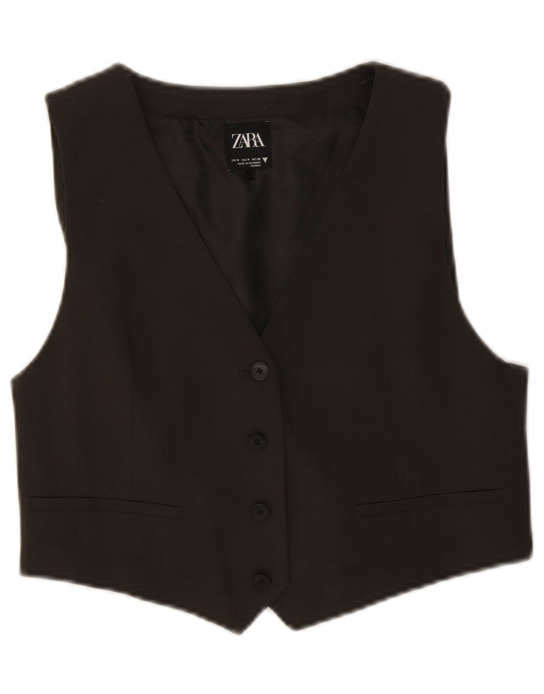 Gilet corto da donna Zara UK 12 poliestere kaki medio