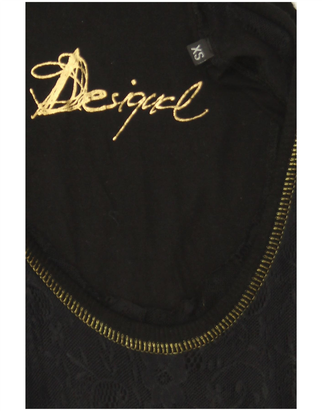 Desigual Donna Graphic Camicetta Top UK 6 XS Nero Floreale