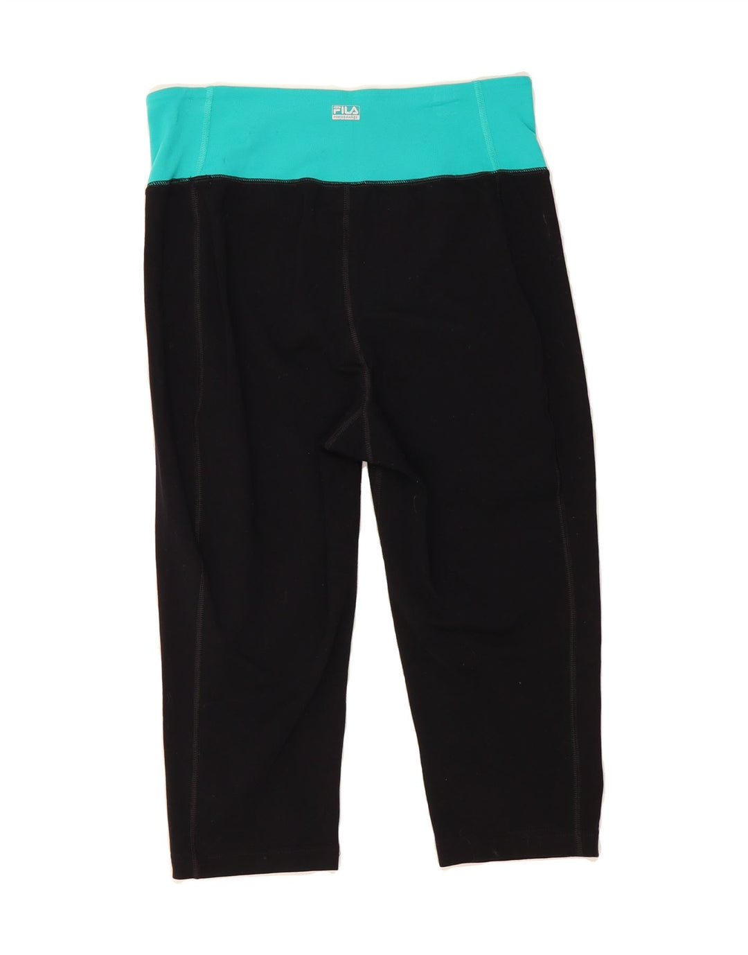 FILA Womens Capri Leggings UK 14 Large  Black Colourblock Nylon Vintage Fila and Second-Hand Fila from Messina Hembry 