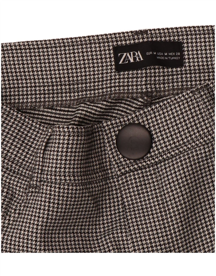 Pantaloni casual slim da donna Zara medi W28 L27 pied de poule neri
