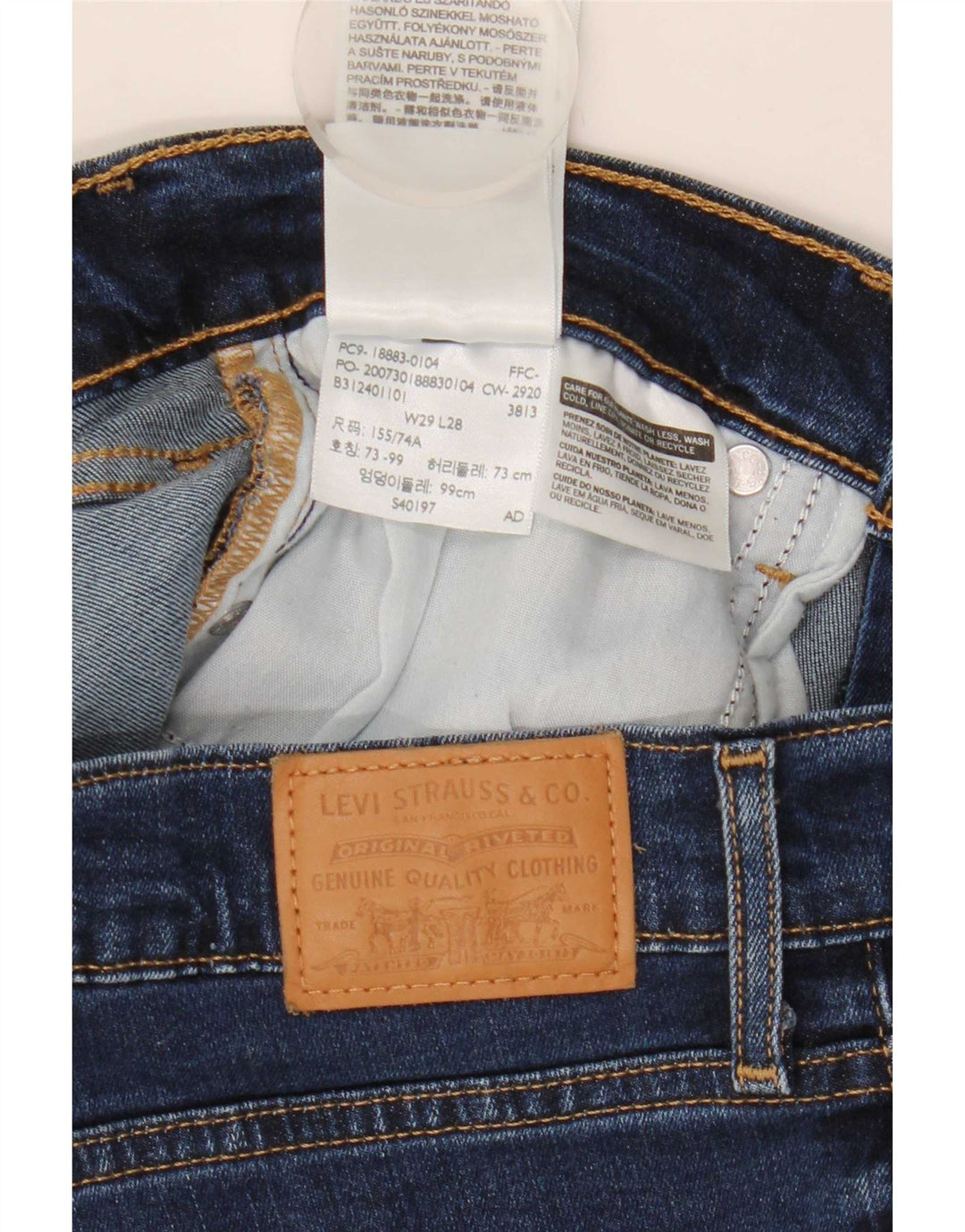 Jeans dritti a vita alta Levi's 724 da donna W29 L28 Lyocell blu