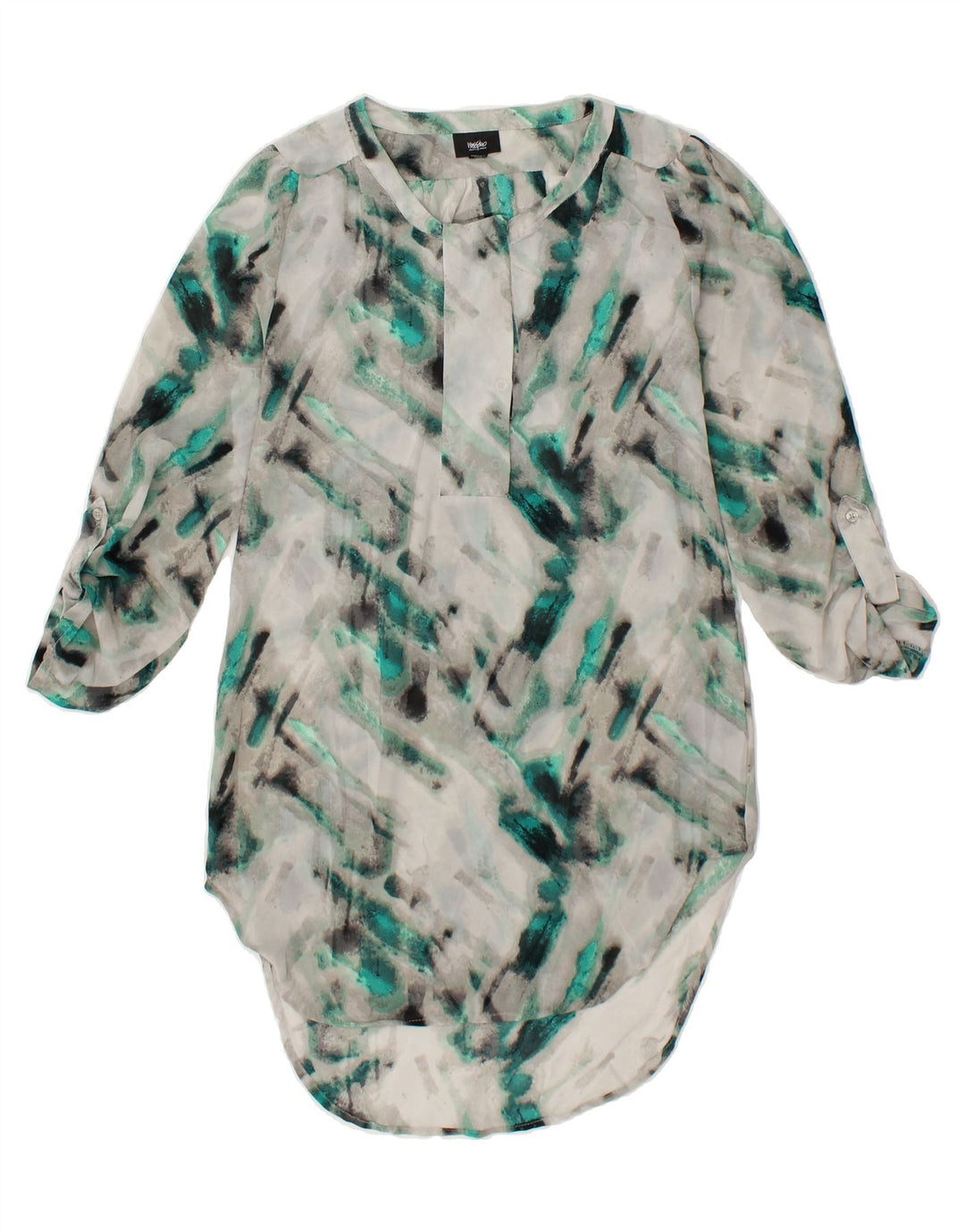 MOSSIMO Womens Abstract Pattern Long Sleeve Shift Dress UK 10 Small Grey Vintage Mossimo and Second-Hand Mossimo from Messina Hembry 