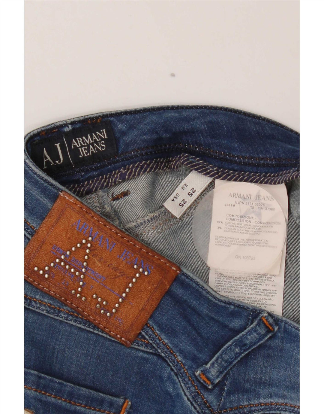 Jeans skinny da donna Armani W25 L28 cotone blu