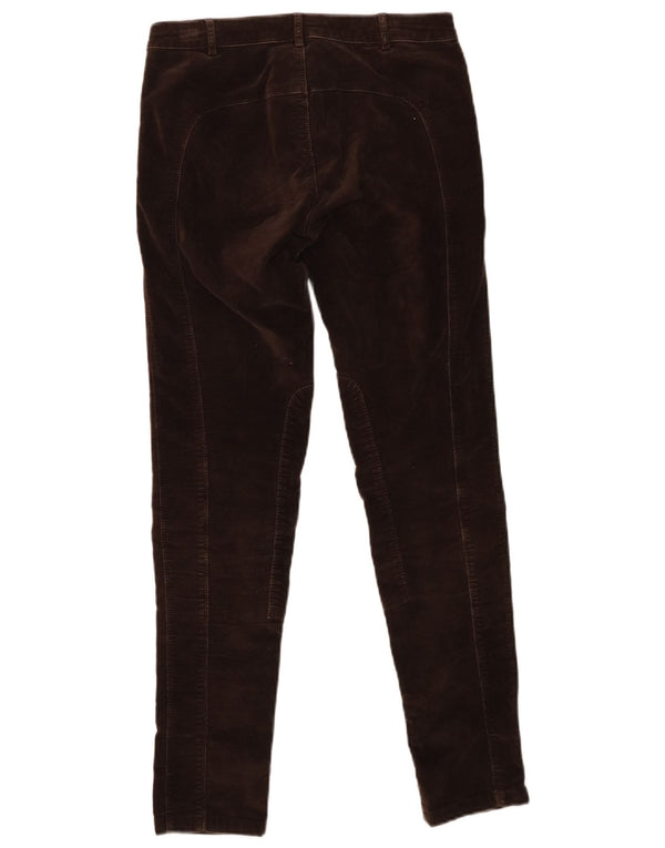 Pantaloni casual in velluto slim da donna Zara EU 36 XS W26 L28 cotone marrone