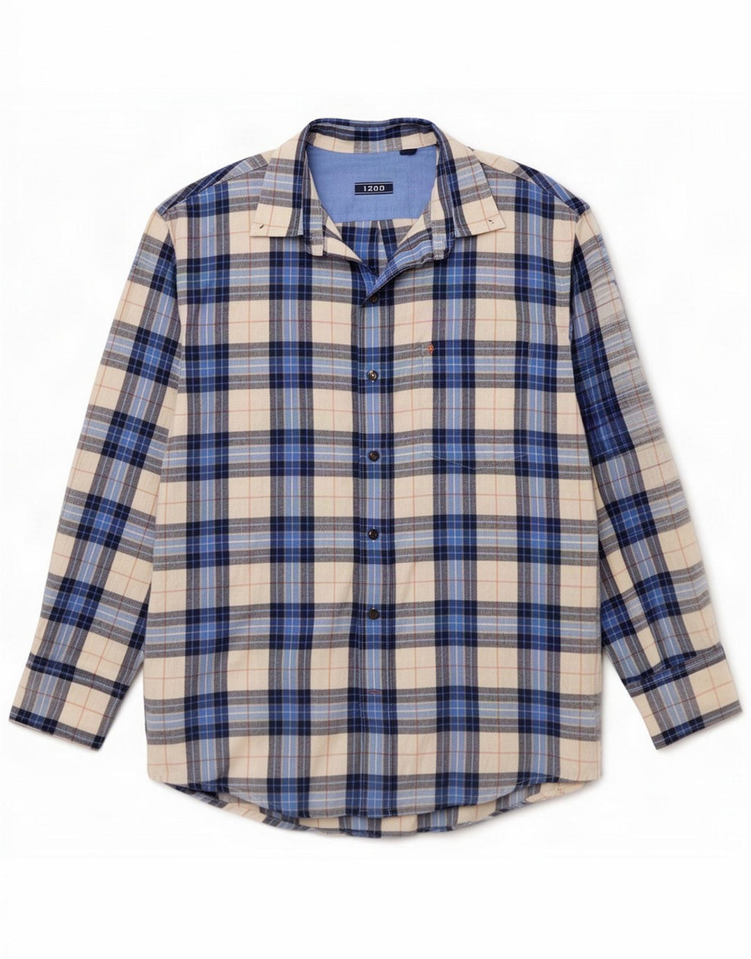 Camicia da uomo Izod in cotone scozzese blu medio