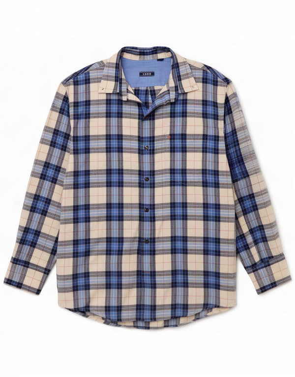 Camicia da uomo Izod in cotone scozzese blu medio