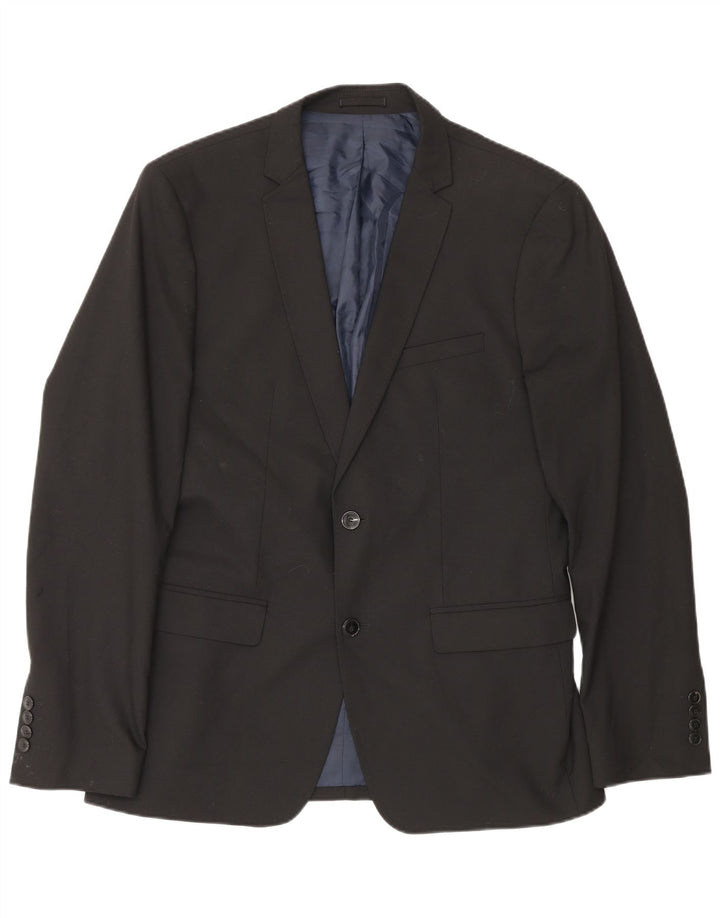 Giacca blazer a 2 bottoni da uomo Zara EU 50 poliestere nero medio