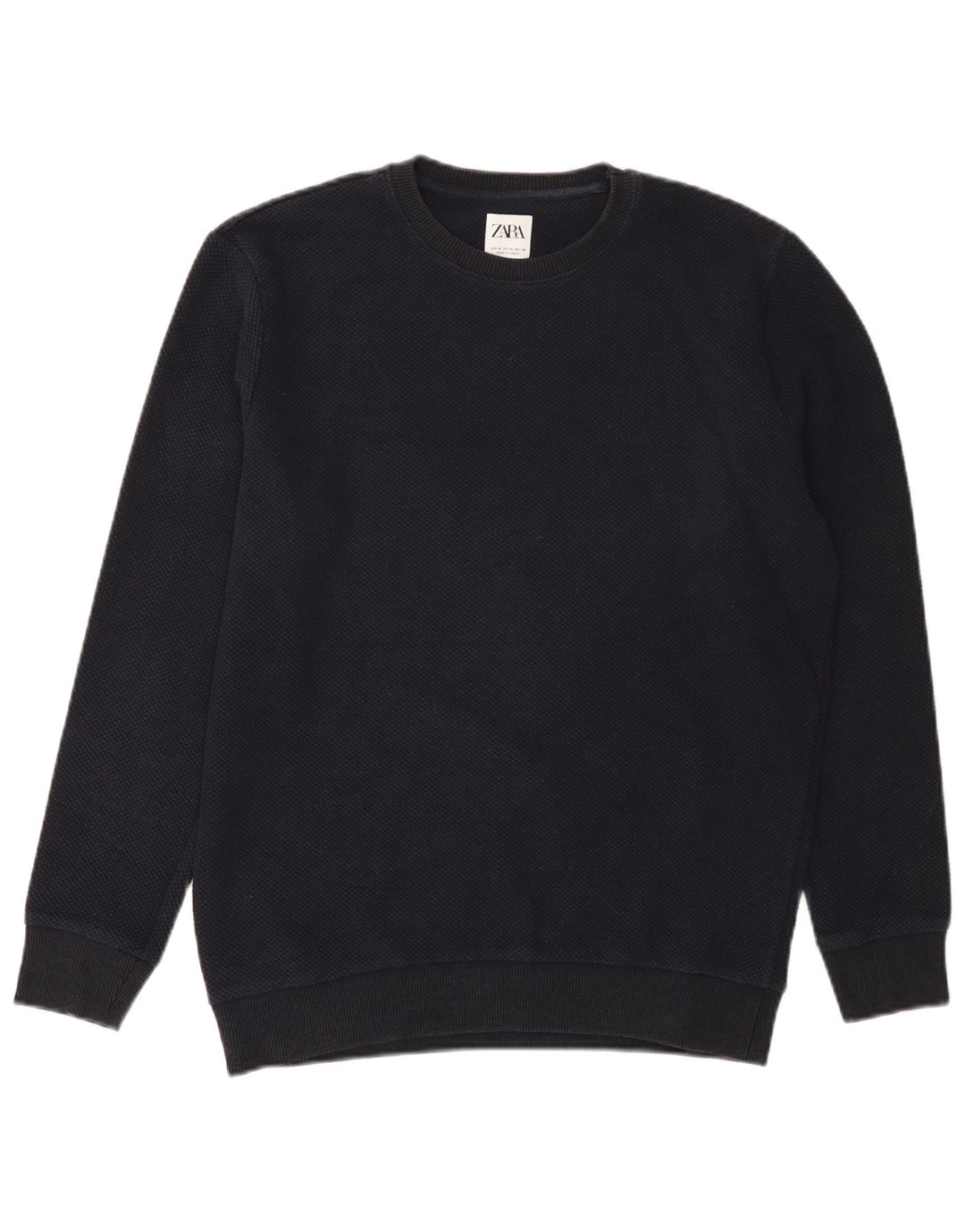 Maglione maglione girocollo da uomo Zara in poliestere blu navy medio