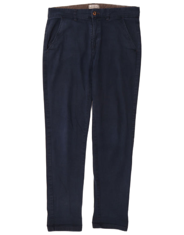 Mountain Warehouse Womens Slim Chino Trousers W32 L30 Navy Blue Cotton