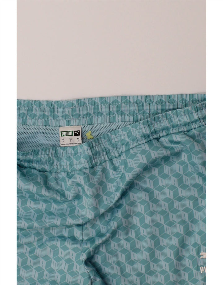 PUMA Mens Swimming Shorts Small  Blue Geometric Polyester Vintage Puma and Second-Hand Puma from Messina Hembry 