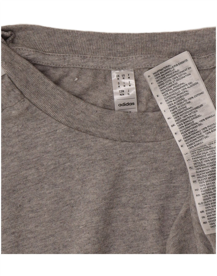 T-shirt da uomo Adidas Top in cotone grigio medio