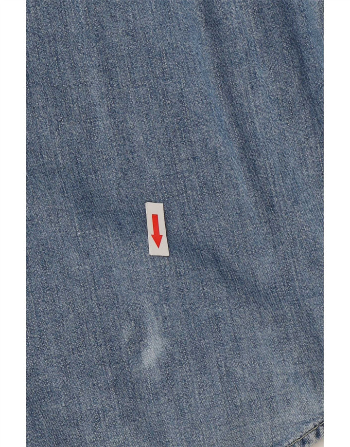 Camicia in denim western da uomo Wrangler piccola in cotone blu