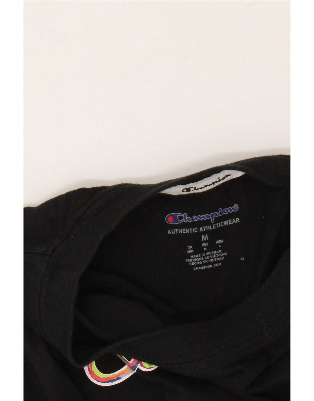 T-shirt grafica da donna Champion Top UK 12 Medium Nera