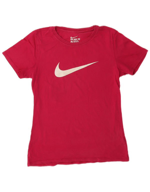 T-shirt grafica Nike da donna con taglio atletico, taglia UK 10, piccola, rosa