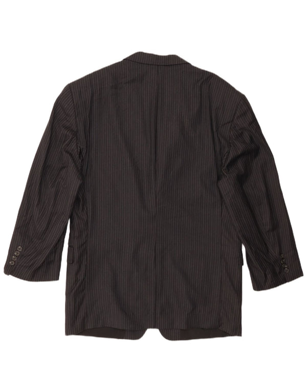 Giacca blazer da uomo a 2 bottoni Ralph Lauren UK 42 XL lana gessata nera